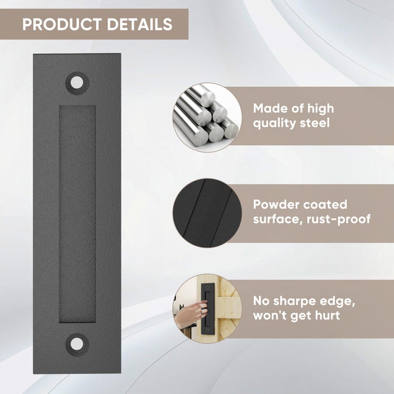 JUBEST 8-3/5'' Sliding Barn Door Handle Modern Simple Finger Flush Pull Handle for Gates Garages Sliding Doors Cabinets Closet and Drawers, Matte Black - Image 4